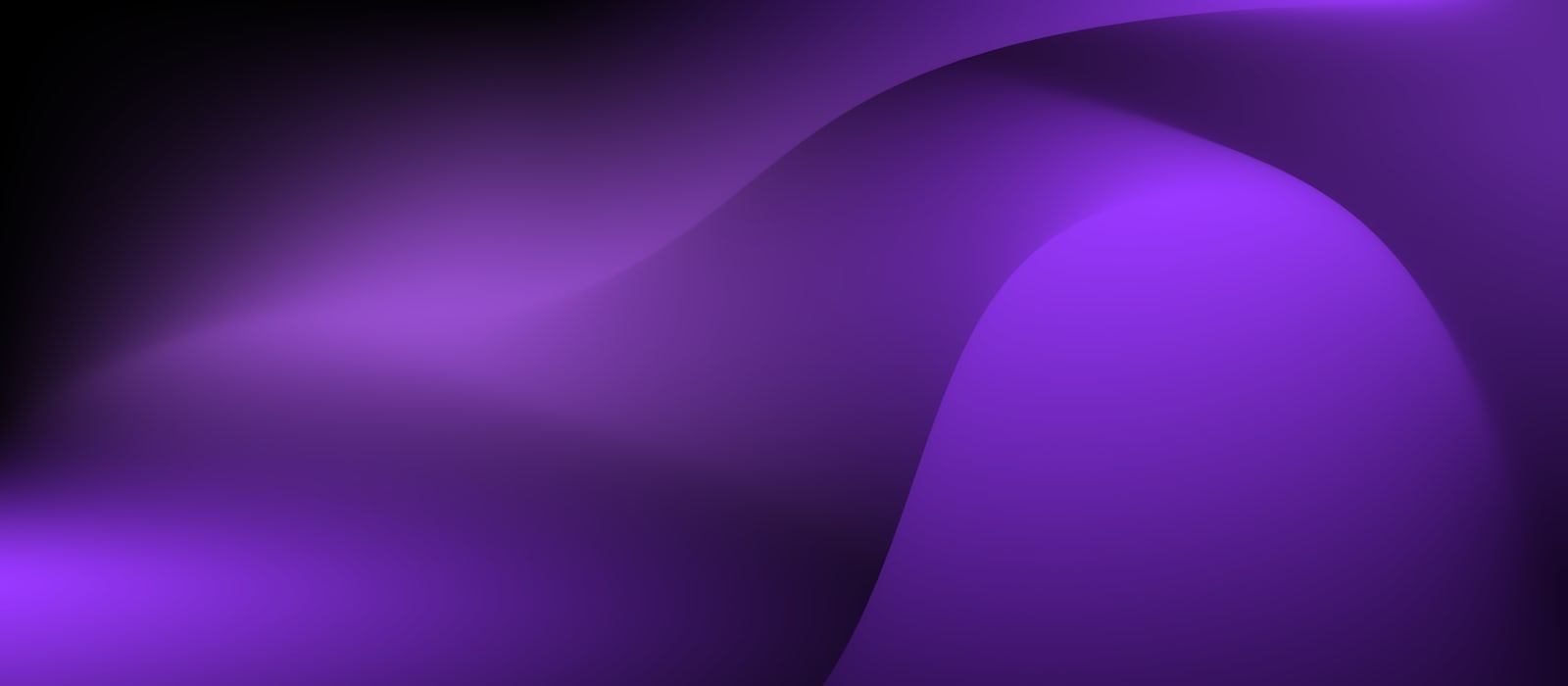 Fondo abstracto con una onda de luz violeta sobre negro